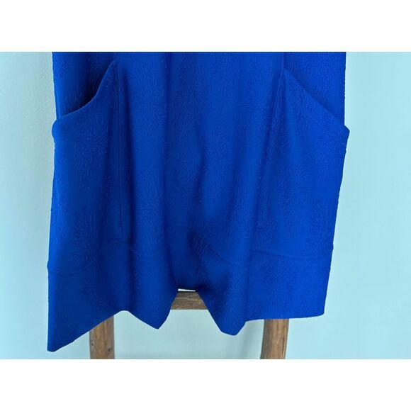 Signature by Robbie  Bee Royal Blue Textured Short Sleeve Dress with Pockets - Picture 4 of 4